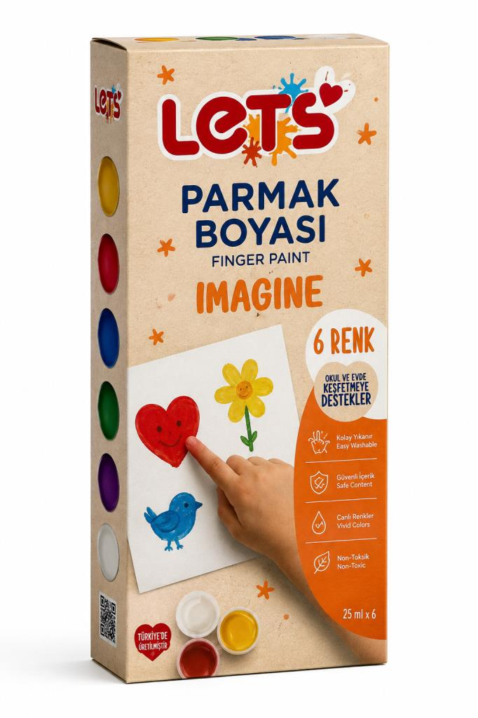 LETS PARMAK BOYA 6 RENK x 25ml (L-5500)