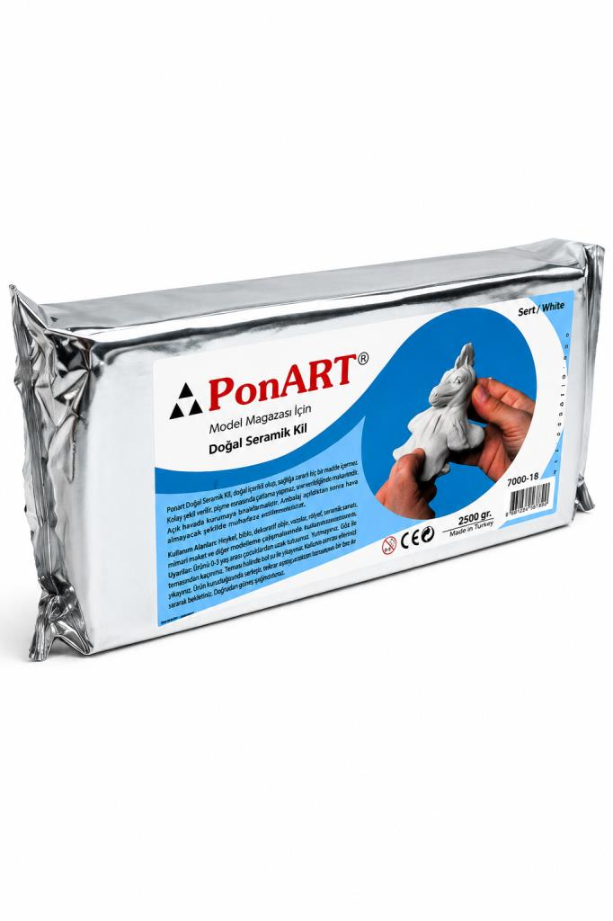PONART SERAMIK KIL HAVA ILE KURUYAN 500GR BEYAZ