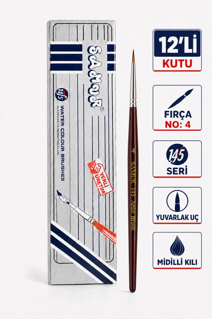 SAMUR SULUBOYA FIRCASI 145 SERI (NO:4) 12 LI KUTU