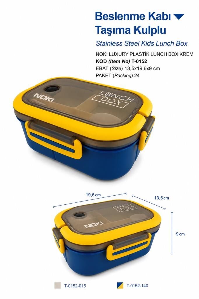 NOKI LUXORY PLASTIK LANCH BOX LACIVERT T-0152-140