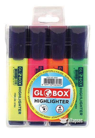 GLOBOX FOSFORLU KALEM 4 RENK(6582)