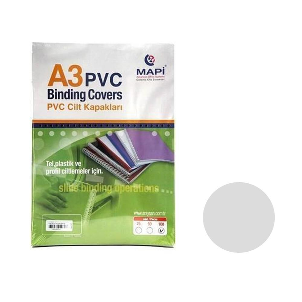 MAPI CILT KAPAGI PVC A3 160 MIC OPAK BEYAZ 100 LU