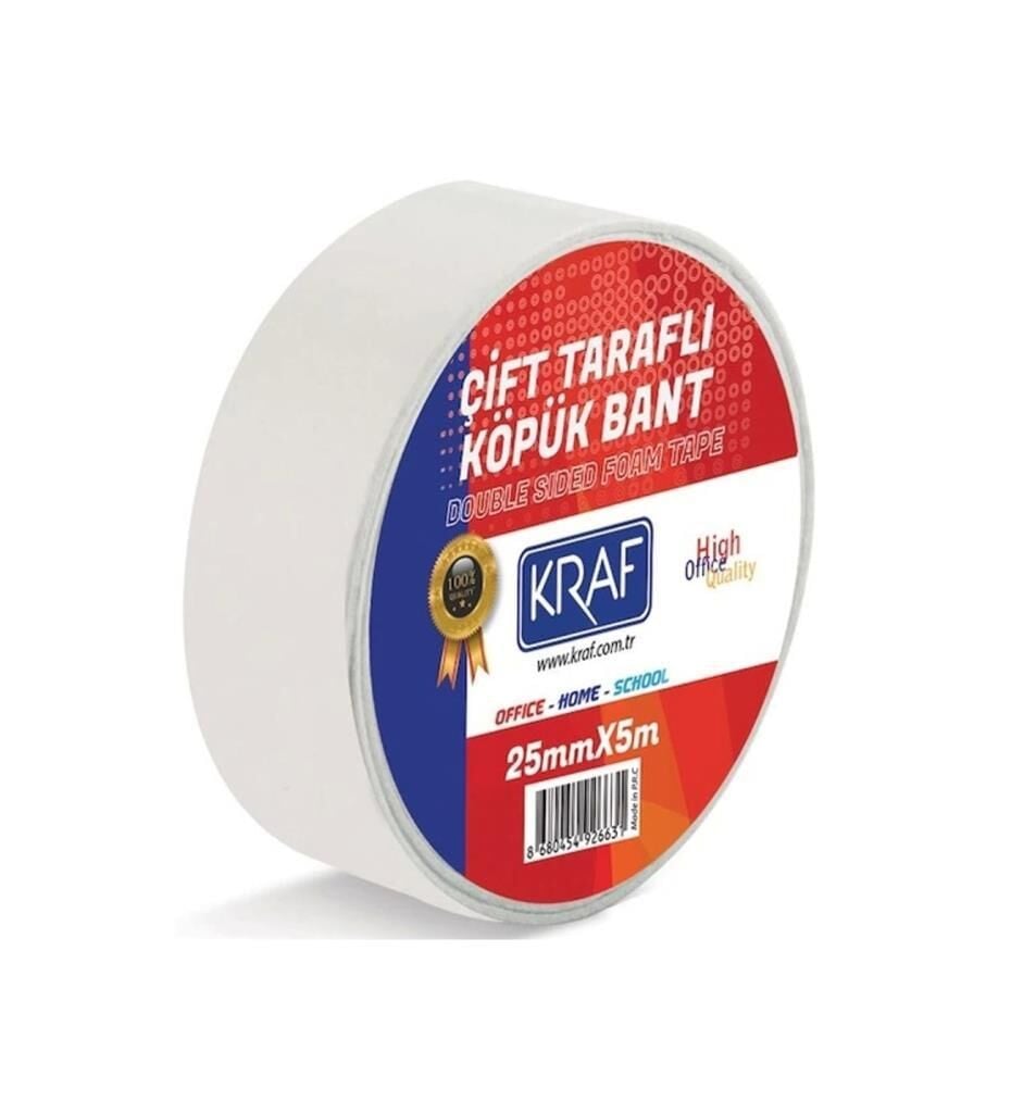 KRAF CIFT TARAFLI KOPUK BANT 25MMX5M 5025G