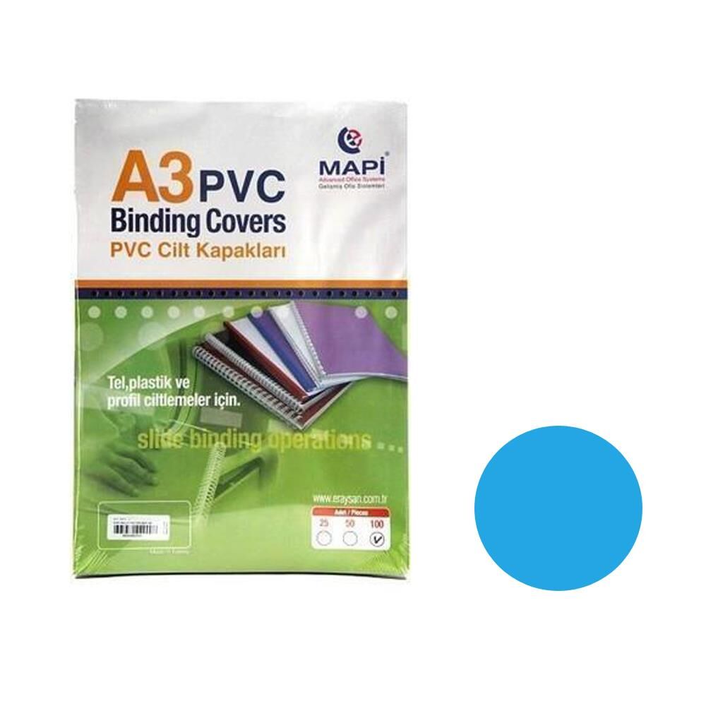 MAPI CILT KAPAGI PVC A3 160 MIC SEFFAF MAVI 100 LU