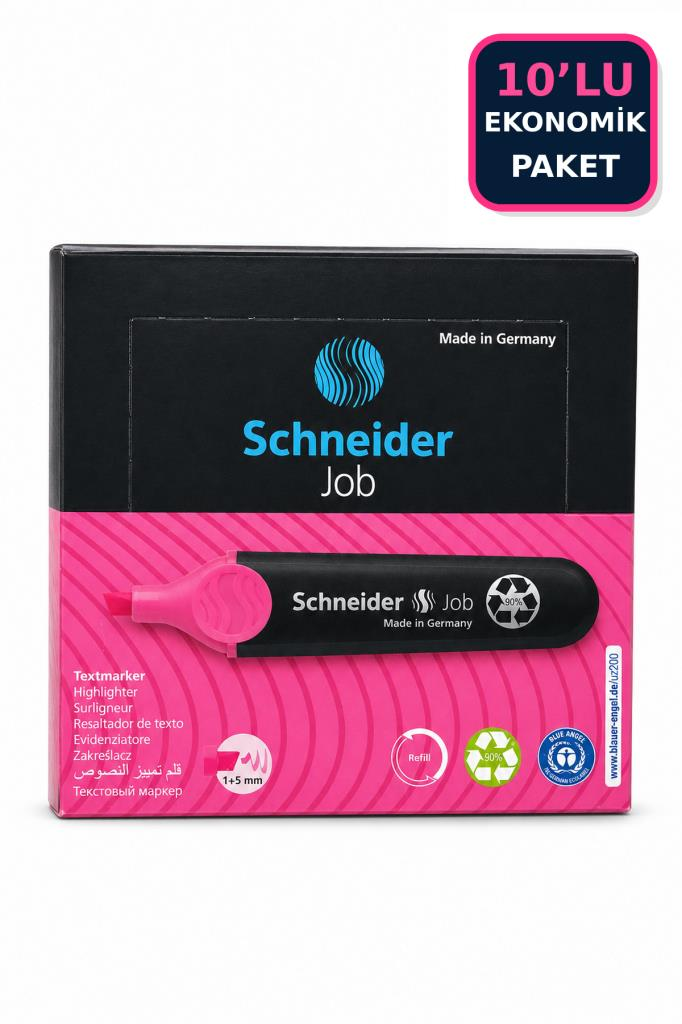 SCHNEIDER JOB FOSFORLU KALEM  PEMBE 10 LU KUTU