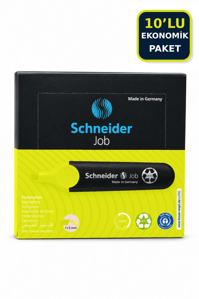 SCHNEIDER JOB FOSFORLU KALEM  SARI 10 LU KUTU