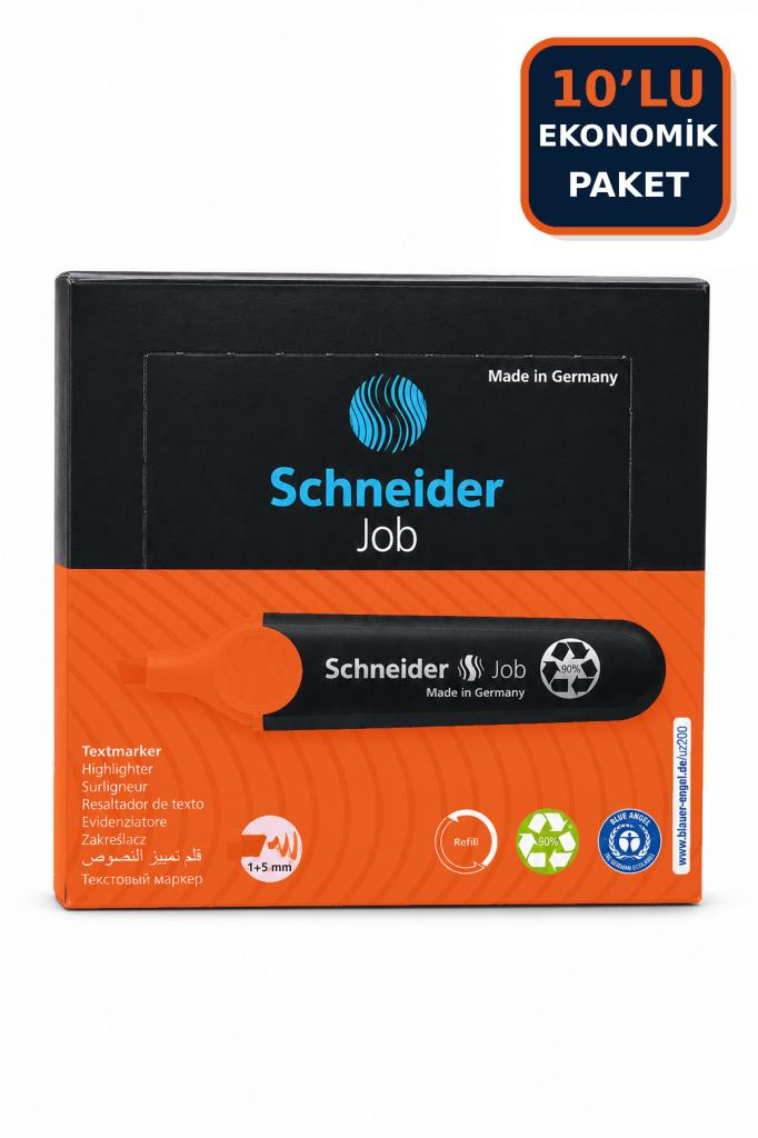SCHNEIDER JOB FOSFORLU KALEM  TURUNCU 10 LU KUTU