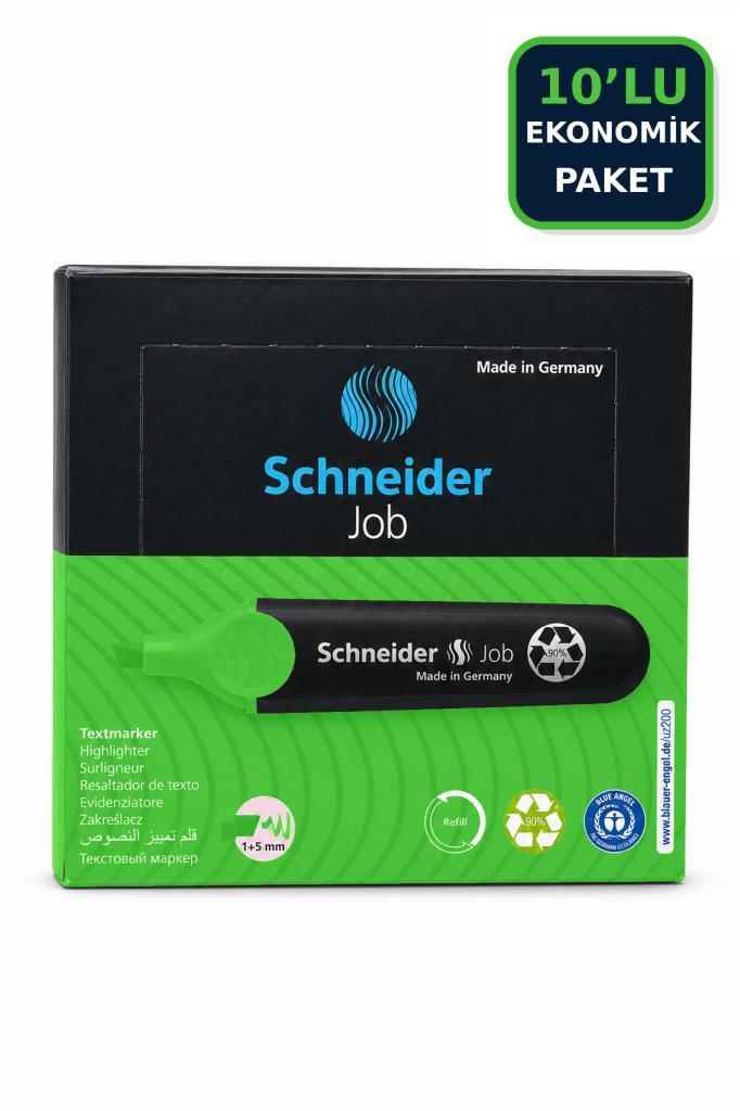 SCHNEIDER JOB FOSFORLU KALEM  YESIL 10 LU KUTU