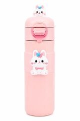 NOKI KIDS CIFT AGIZLI CELIK MATARA 500ml PEMBE