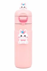 NOKI KIDS CIFT AGIZLI CELIK MATARA 500ml PEMBE