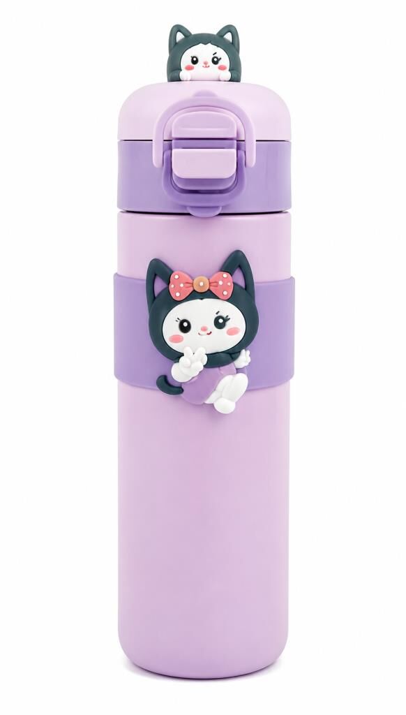 NOKI KIDS CIFT AGIZLI CELIK MATARA 500ml MOR