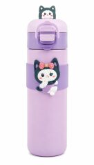 NOKI KIDS CIFT AGIZLI CELIK MATARA 500ml MOR