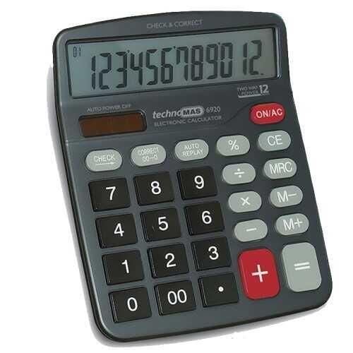 MAS HESAP MAKINASI 12 HANE DUZELTMELI PLAS. 6920