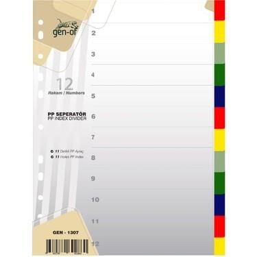 GEN-OF SEPERATOR  PLASTIK A4 1-12 RENK (1307)