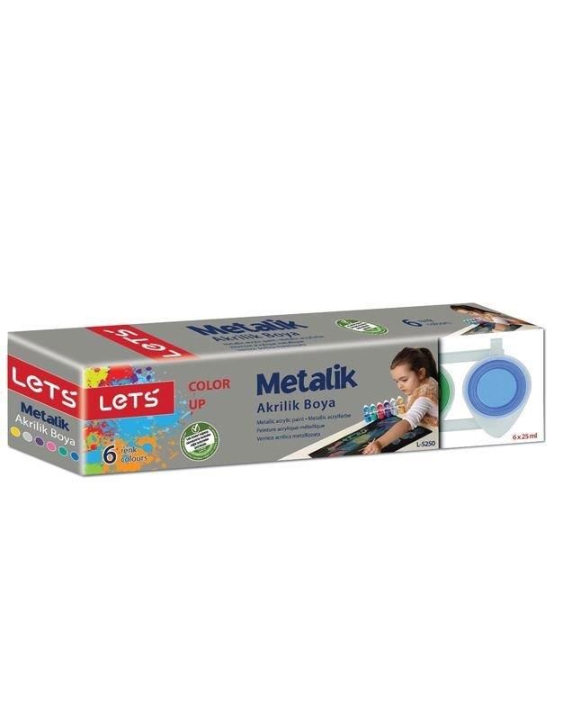 LETS AKRILIK BOYA  6 RENK METALIK (L-5250)