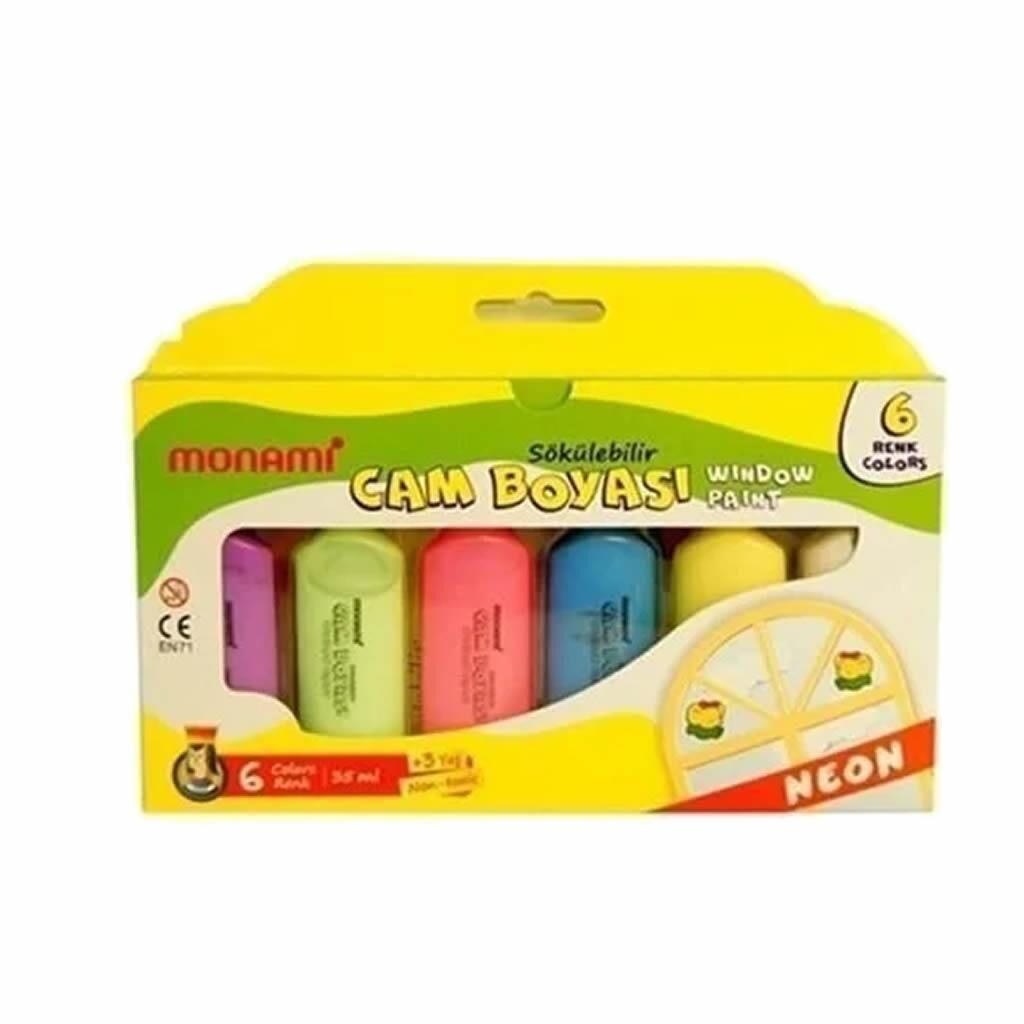 MONAMI CAM BOYASI 6 LI NEON RENKLER(MCBN06)