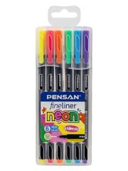 PENSAN FINELINER 6300 6 LI NEON PVC KUTU