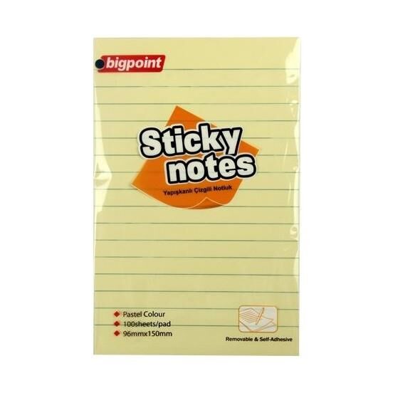 BIGPOINT YAPISKAN KAGIT 100X150 CIZGIL SARI 100YP.