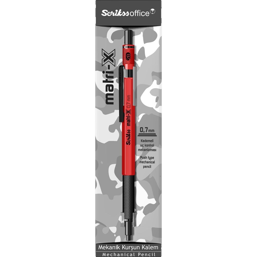 SCRIKSS MATRI-X VERSATIL 0.7KIRMIZI SEFFAF AMBALAJ