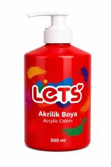 LETS AKRILIK BOYA 500 ML KIRMIZI L5303