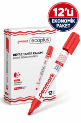 PENMARK BEYAZ TAHTA KALEMI ECOPLUS KIRMIZI 12 LI