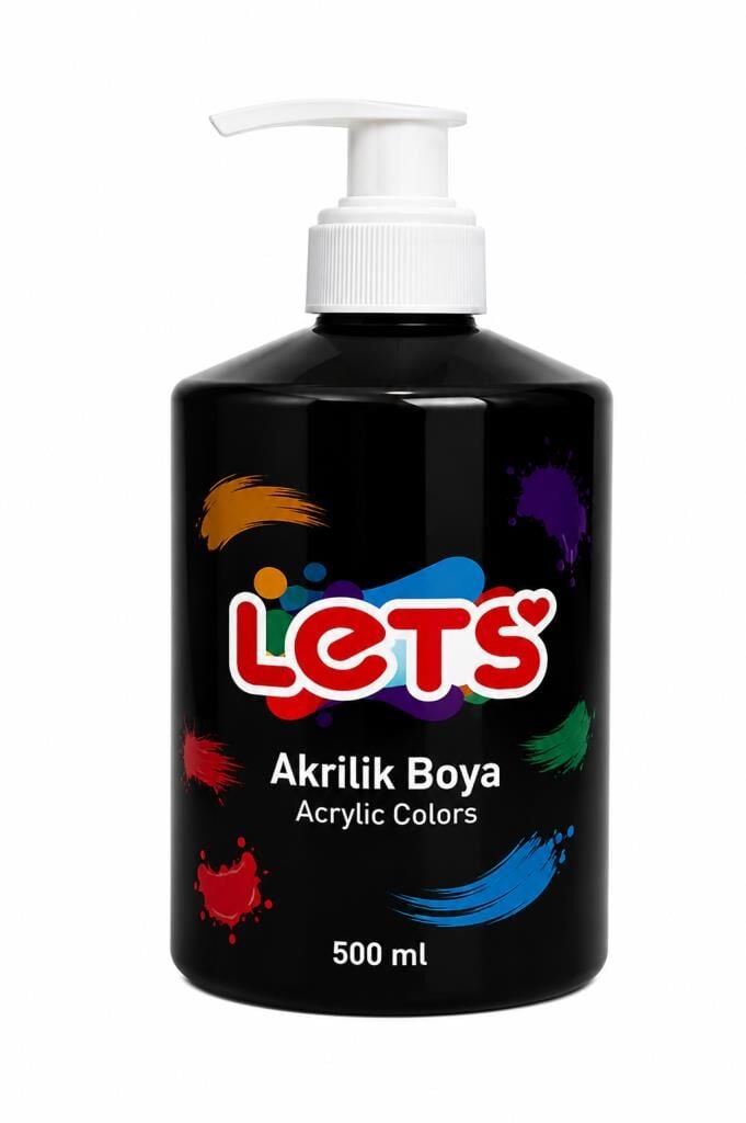 LETS AKRILIK BOYA 500 ML SIYAH L5309