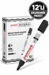 PENMARK BEYAZ TAHTA KALEMI ECOPLUS SIYAH 12 LI
