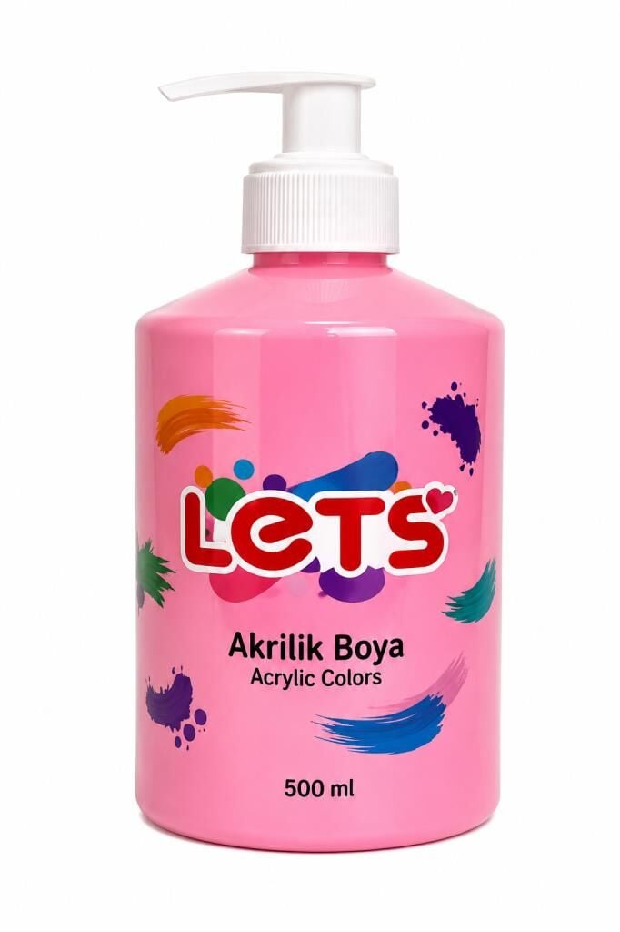 LETS AKRILIK BOYA 500 ML PEMBE L5304