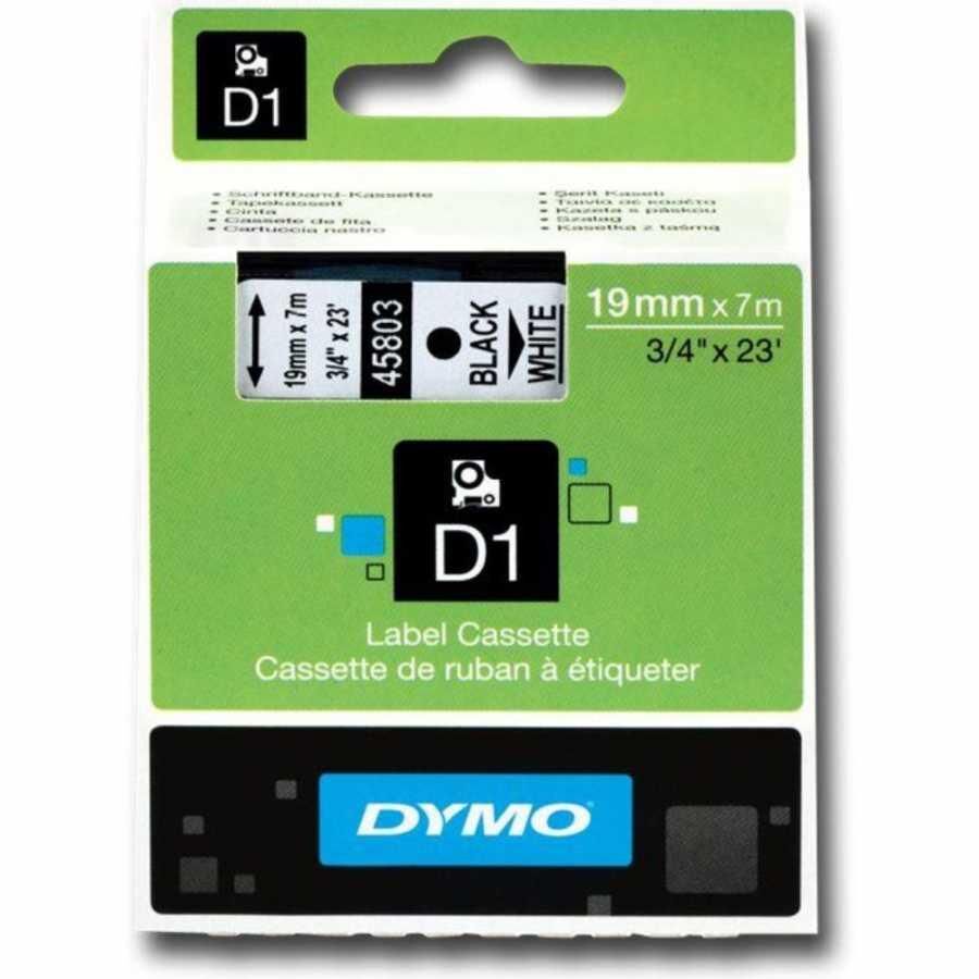 DYMO ETIKET MAK.SER. D1 19mmx7m BEYAZ/SIYAH(45803)