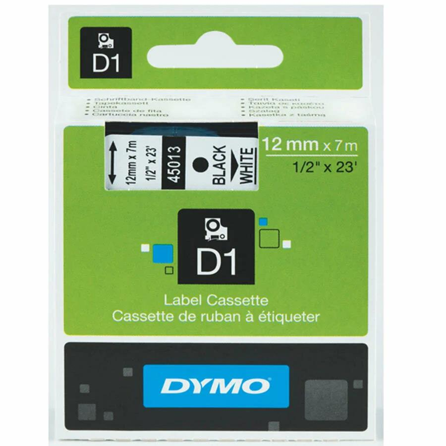 DYMO ETIKET MAK.SER. D1 12mmx7m BEYAZ/SIYAH(45013)
