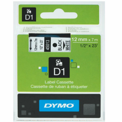 DYMO ETIKET MAK.SER. D1 12mmx7m BEYAZ/SIYAH(45013)