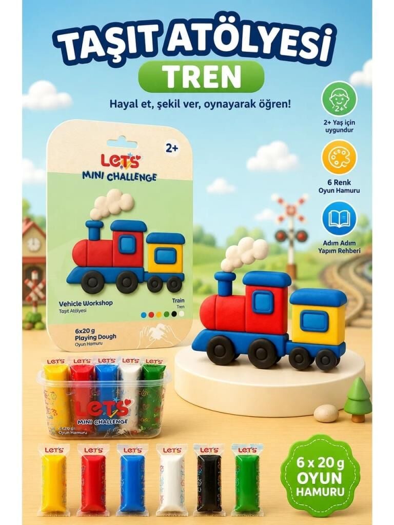 LETS OYUN HAMURU TASIT ATOLYESI TREN 6×20g 1043