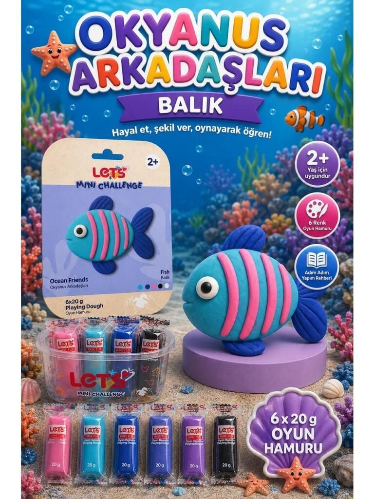 LETS OYUN HAMURU OCEAN ARKADASLARI BALIK 6x20g1032