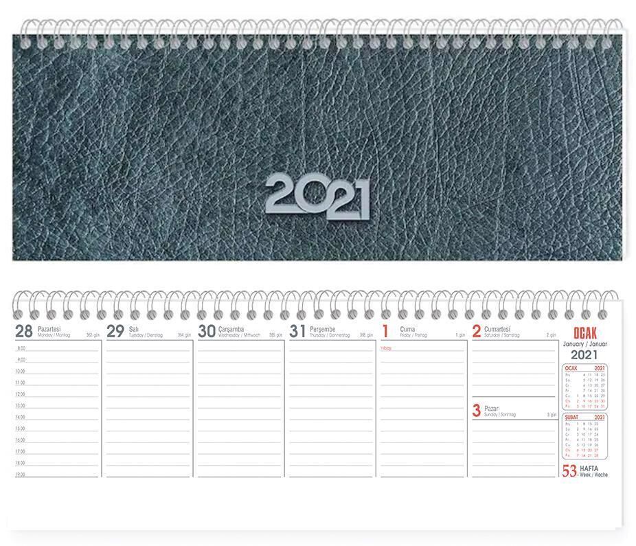 KESKIN HAFTALIK MASA TAKVIMI 12x33.5 (AJ-65)2024