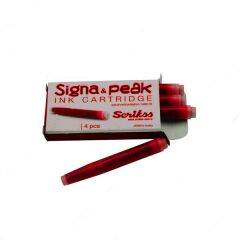 SCRIKSS SIGNA&PEAK DOLMA KALEM KARTUSU KIRMIZI 4LU