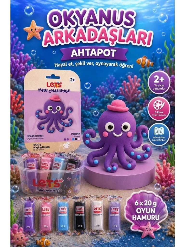 LETS OYUN HAMURU OCEAN ARKADASLARI AHTAPO6x20g1036