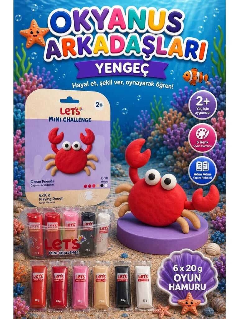 LETS OYUN HAMURU OCEAN ARKADASLARI YENGEC6x20g1035