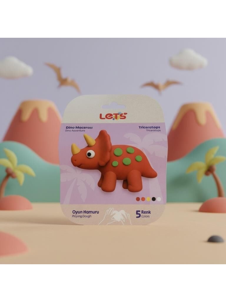 LETS OYUN HAMURU DINO MACERASI TRICERATOP6x20g1025