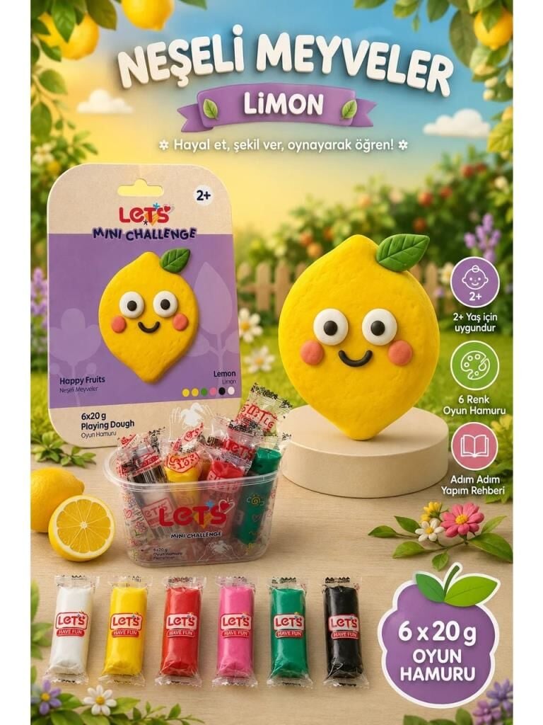 LETS OYUN HAMURU NESELI MEYVELER LIMON 6x20g 1027