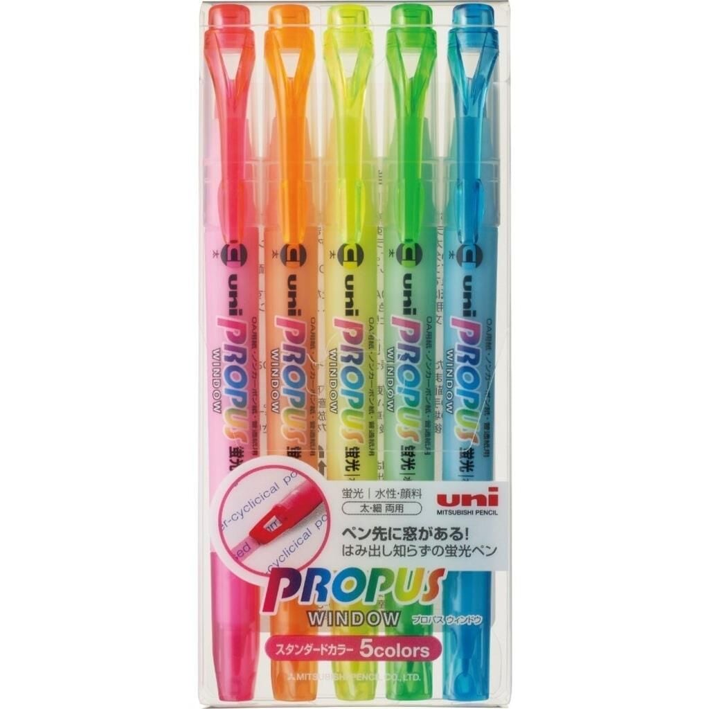 UNI FOSFORLU KALEM PROPUS 5 LI PVC SET (PUS102T5C)