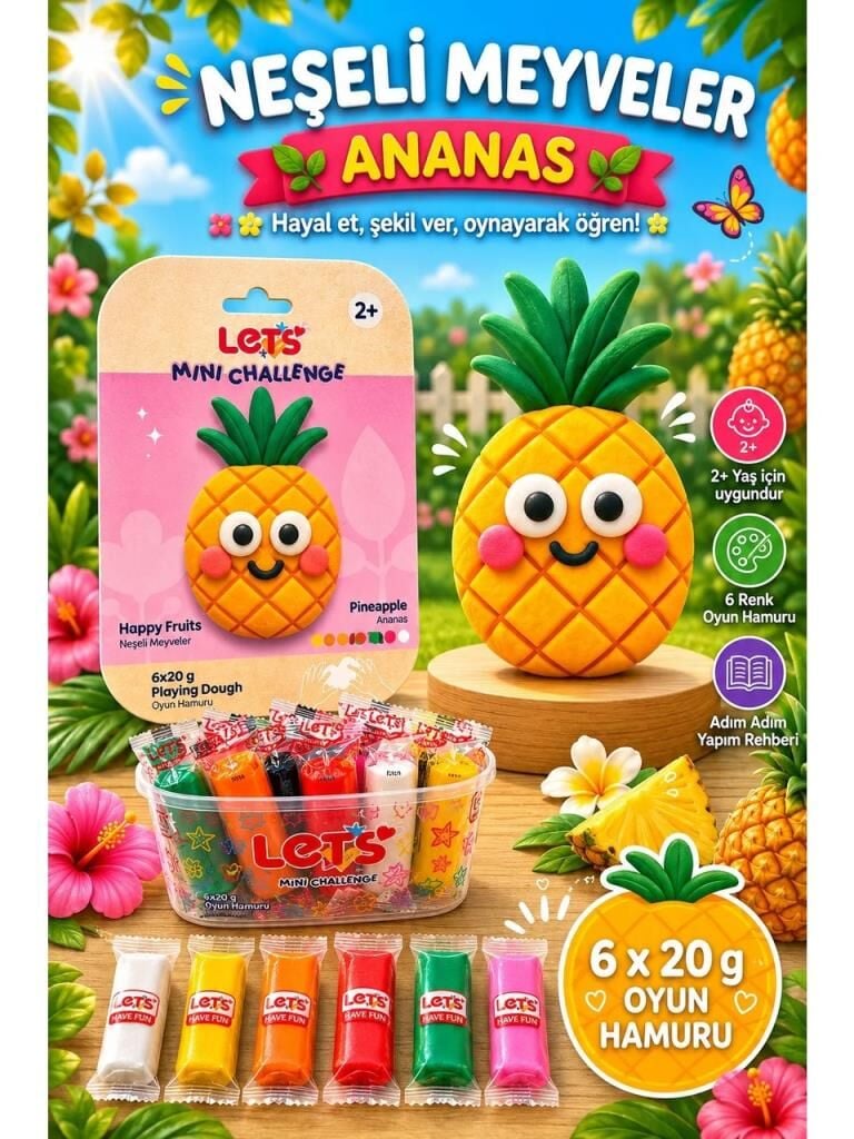 LETS OYUN HAMURU NESELI MEYVELER ANANAS 6x20g 1031