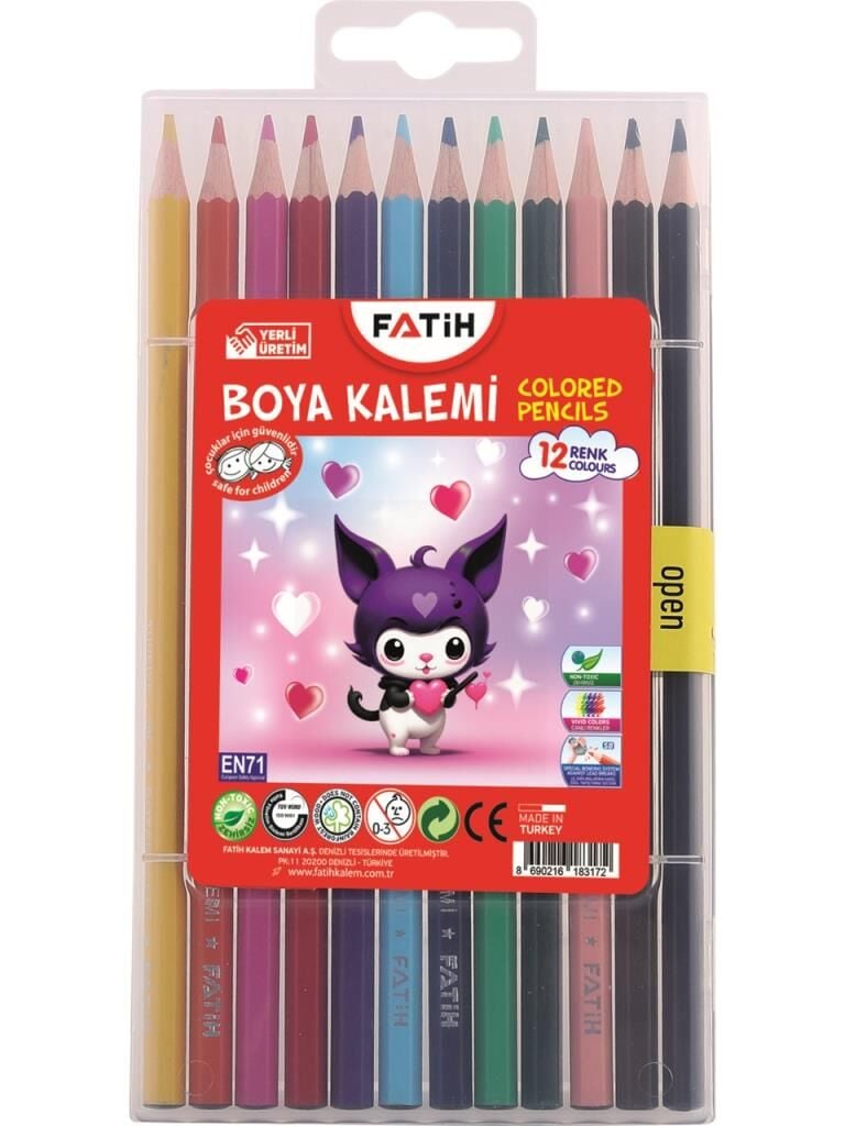 FATIH H.KIDS KURU BOYA UCGEN JUMBO 12 LI CANTALI