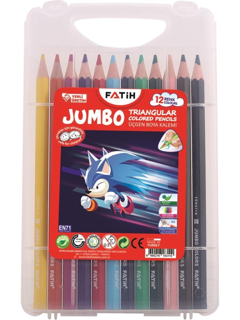 FATIH SONICE KURU BOYA UCGEN JUMBO 12 LI CANTALI