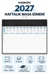 KESKIN HAFTALIK MASA TAKVIM(2027)28X40 AJ-68 BIA