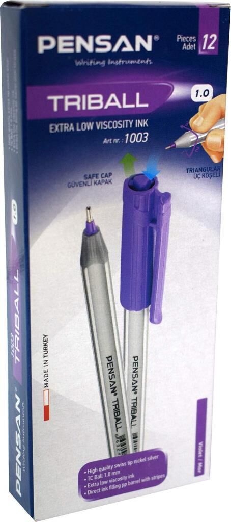 PENSAN TUKENMEZ KALEM TRIBALL VIOLET MOR 12 LI