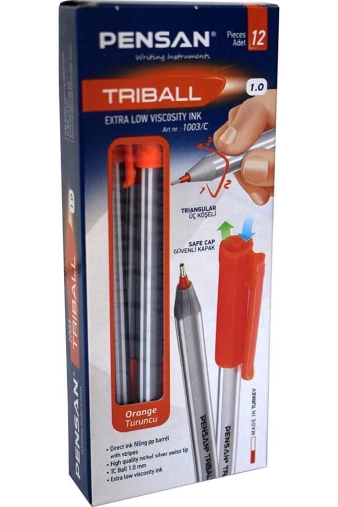 PENSAN TUKENMEZ KALEM TRIBALL TURUNCU 12 LI