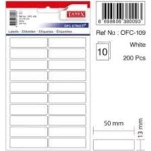 TANEX ETIKET BEYAZ 13*50MM 200LU (109)