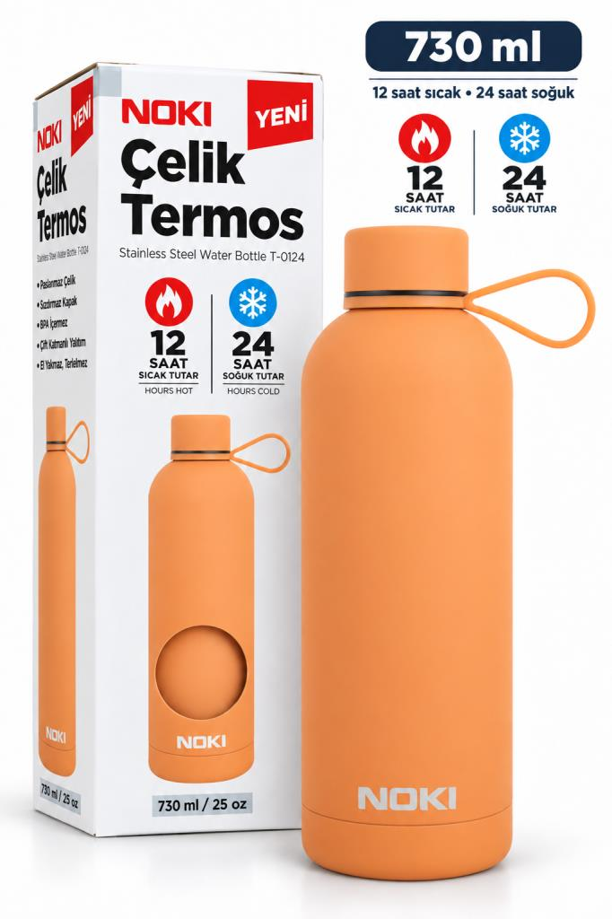 NOKI CELIK TERMOS 730ml SOFT TOUCH TURUNCU 124-040