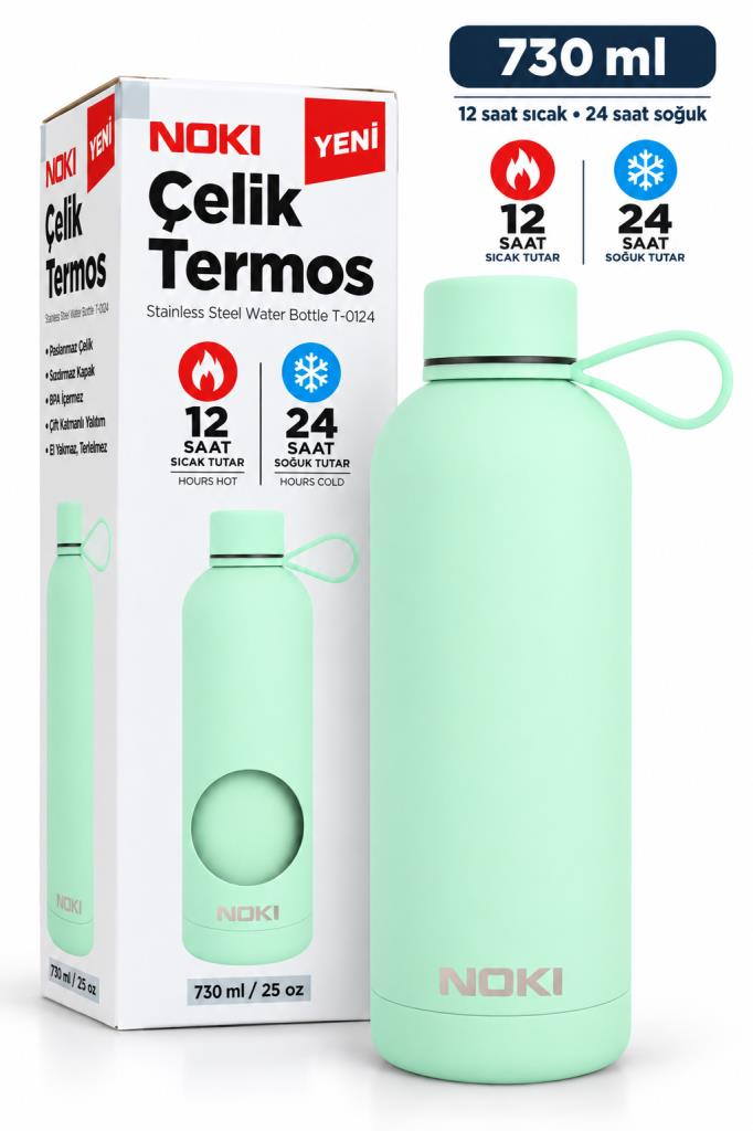 NOKI CELIK TERMOS 730ml SOFT TOUCH SU YESIL124-150