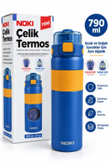 NOKI CELIK TERMOS CIFT AGIZLIKLI 790ml MAVI T-0142